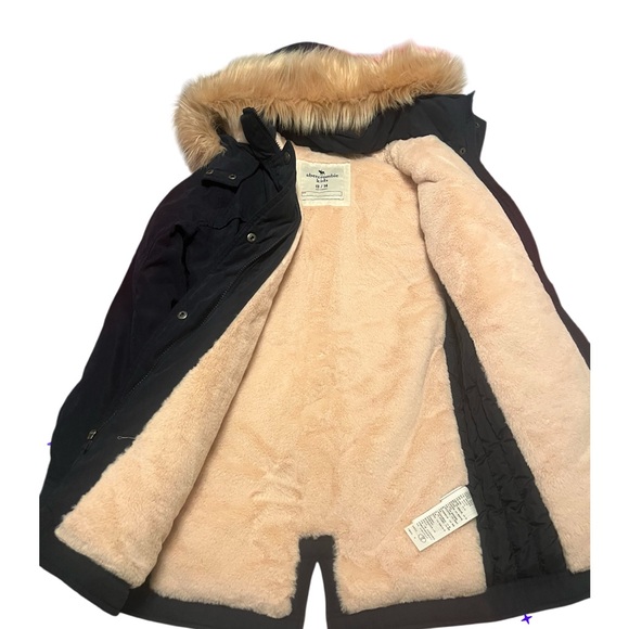 Abercrombie Kids Blue and Pink Puffer Jacket with Hood - Picture 4 of 15